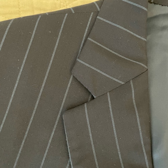 CARLO BARBERA & C. SUPREMO Super 150’s Wool Dapper Stripe Navy Suit 44 L $1795 - Picture 4 of 16